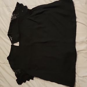 Black top with Lace Sleeves
